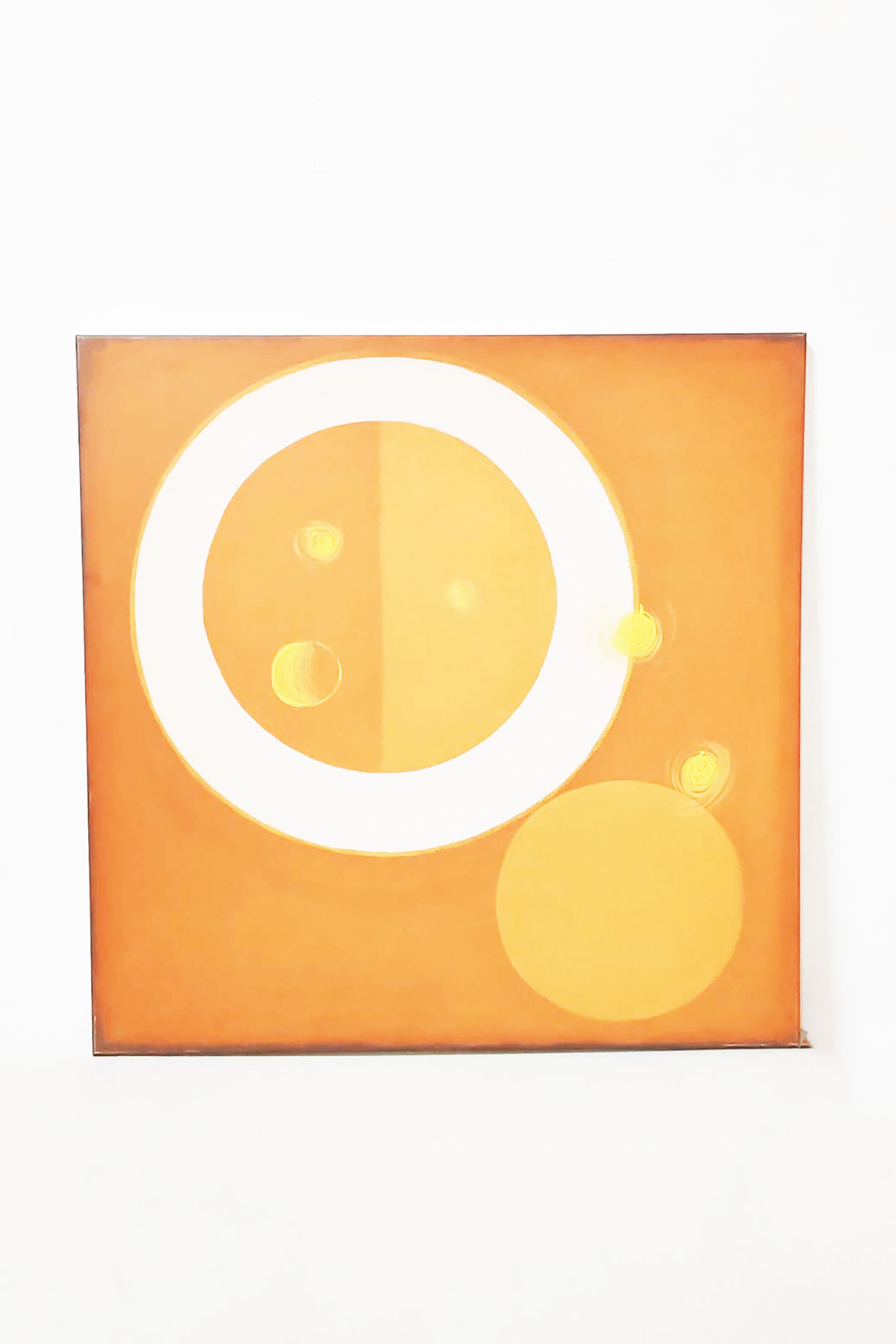 Orange Circle Abstract Canvas (90x90cm)