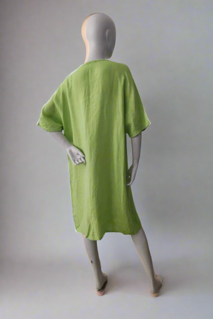 Green linen beach kaftan