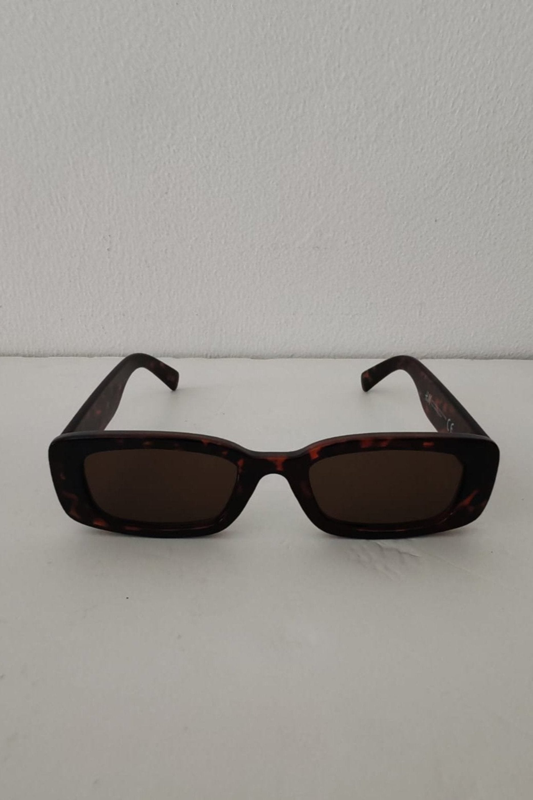 Square Tortoise Shell with Brown Tinted Sunglasses