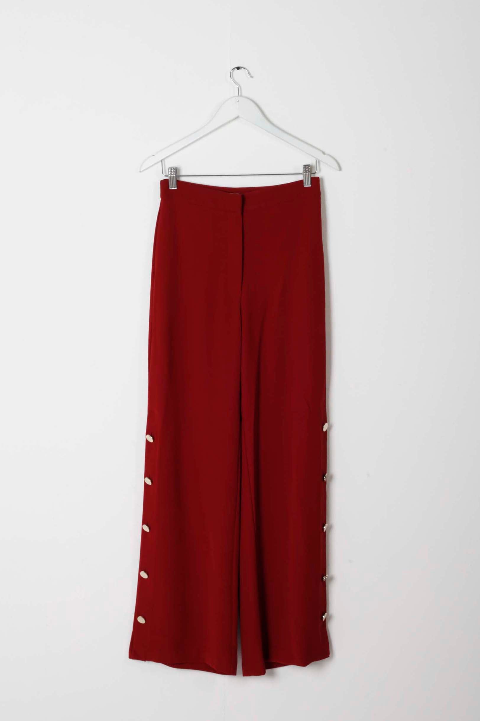 Red Wide-Leg Trousers