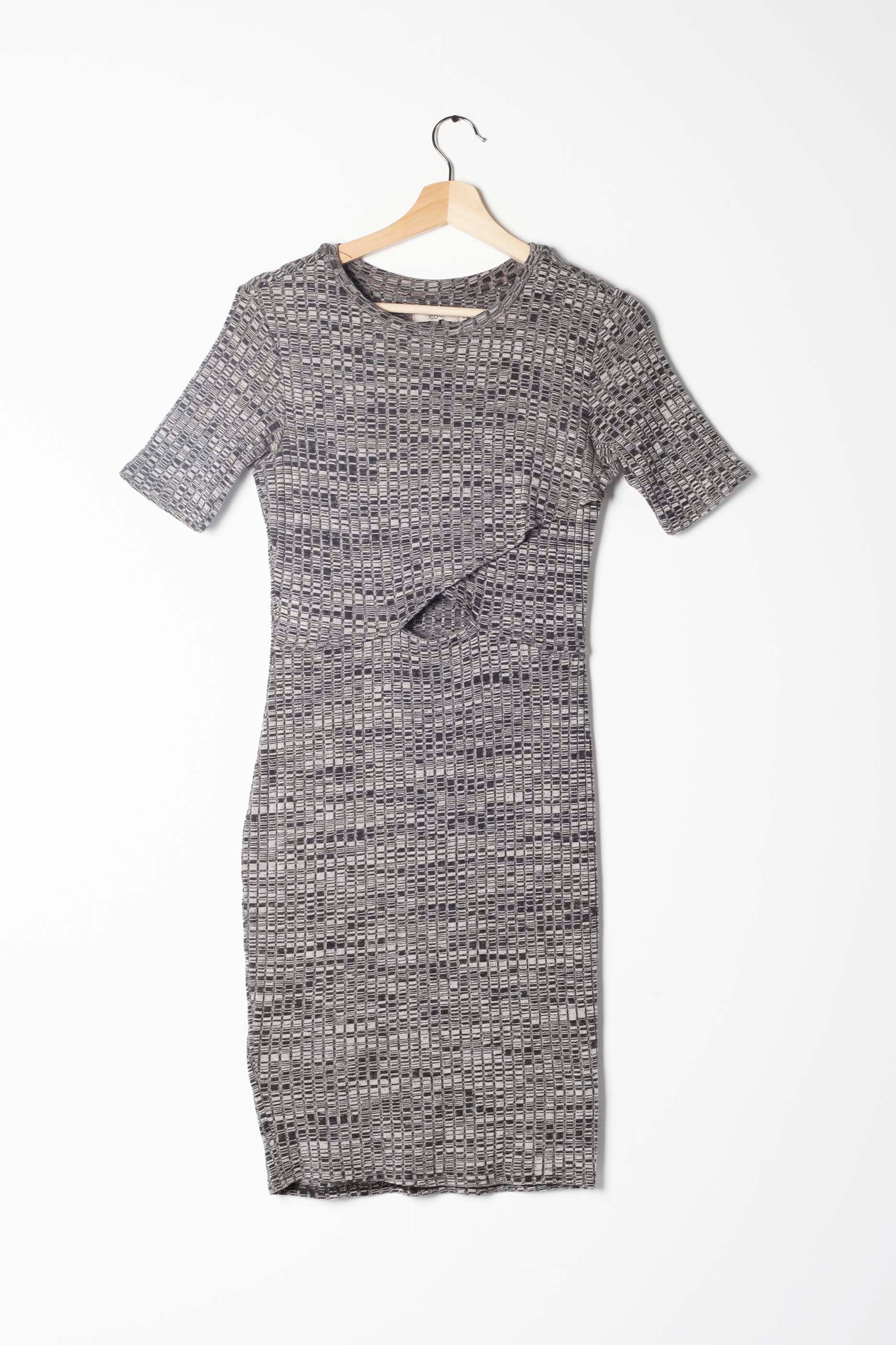 Body-Con Grey Mini Dress with Cut-out (Eu36)