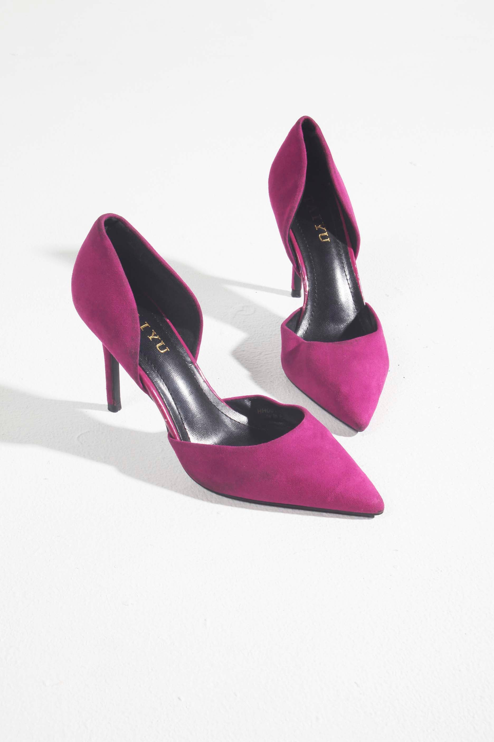 Fuchsia Suede Point Heels