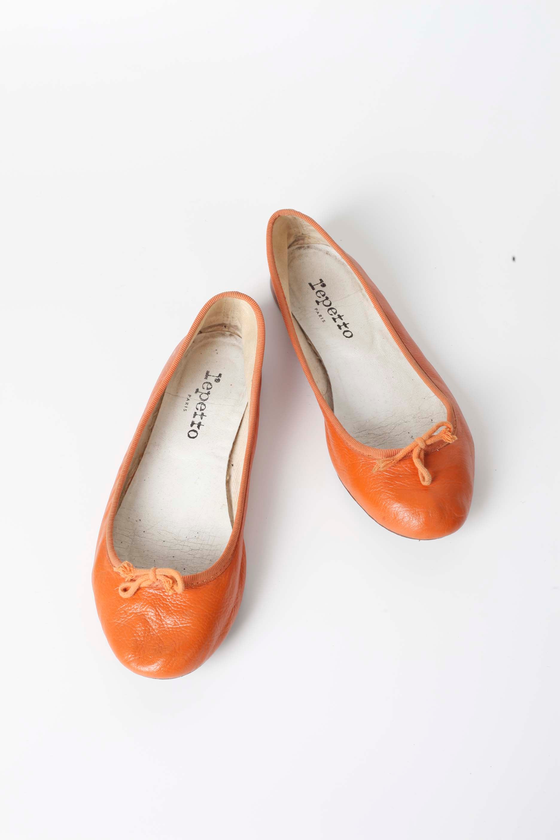 Orange leather Repetto Flats