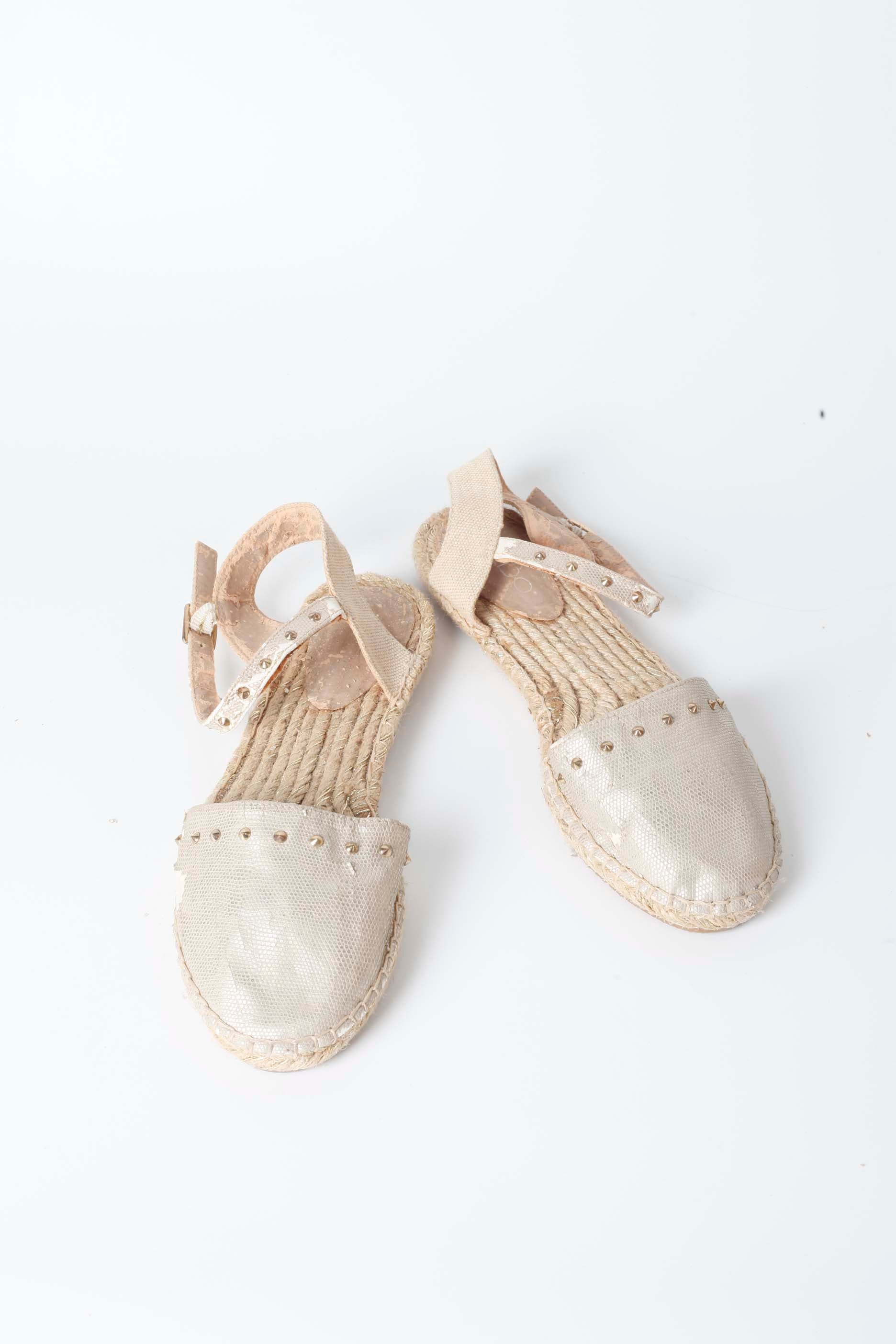 Gold Espadrille Flats