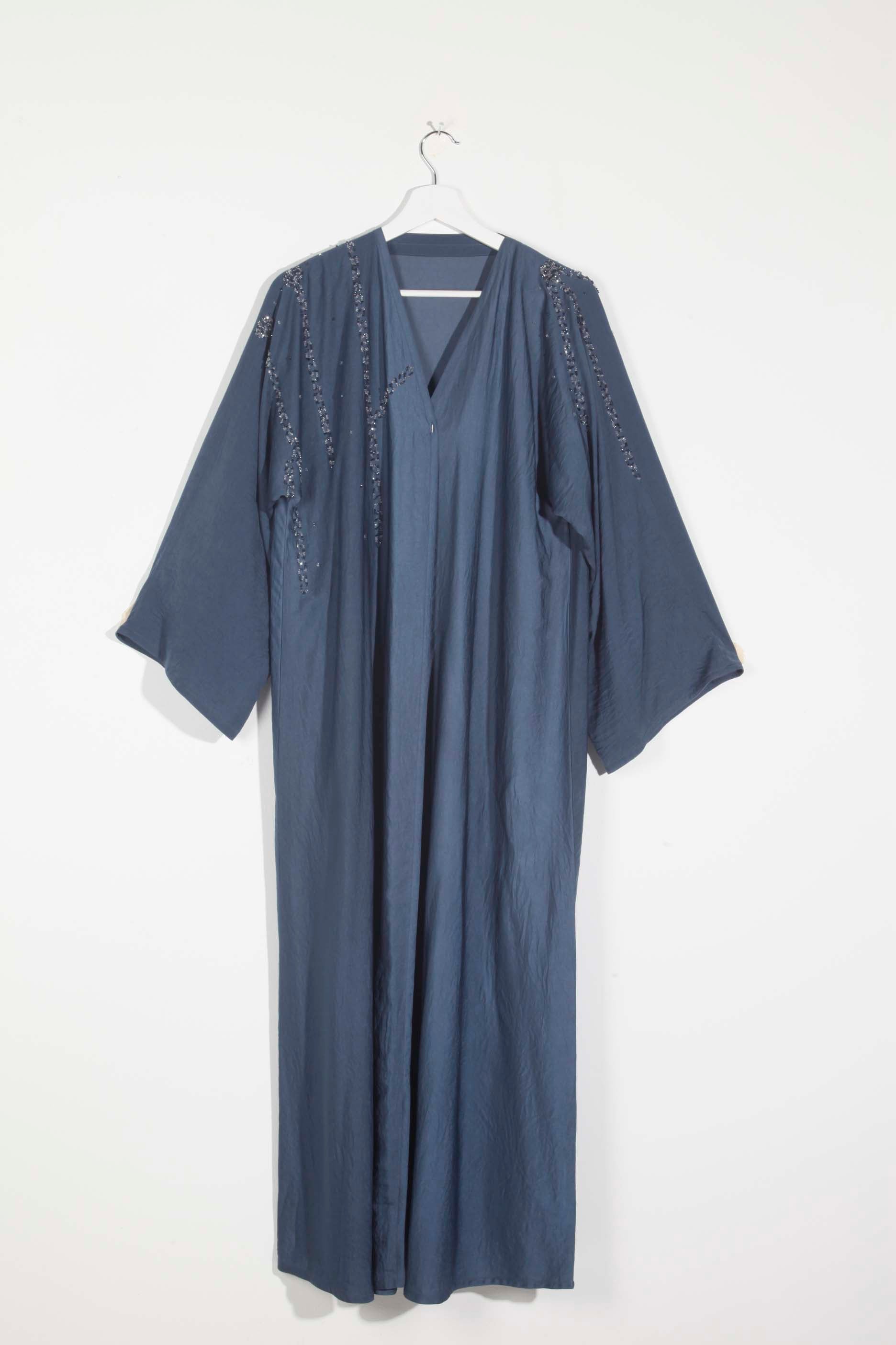 Navy blue abaya with beading