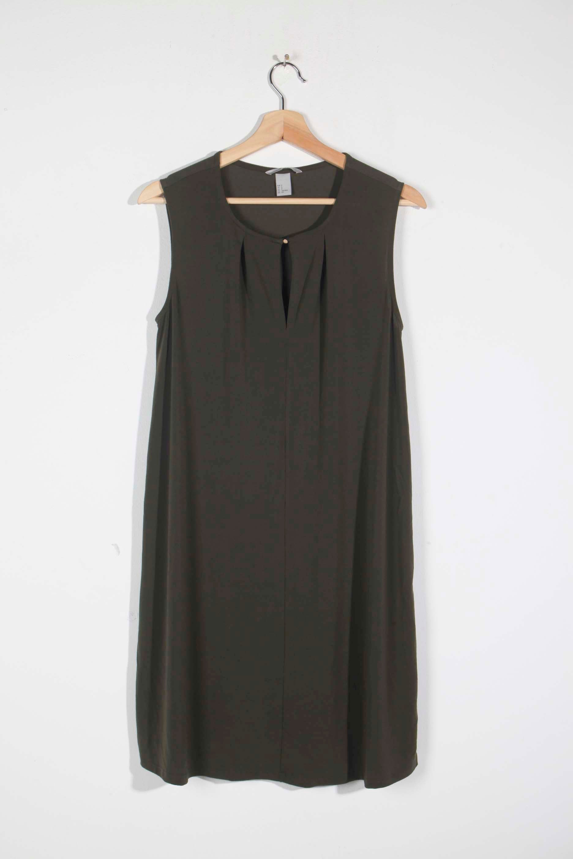 Khaki Green Shift Dress (Small)