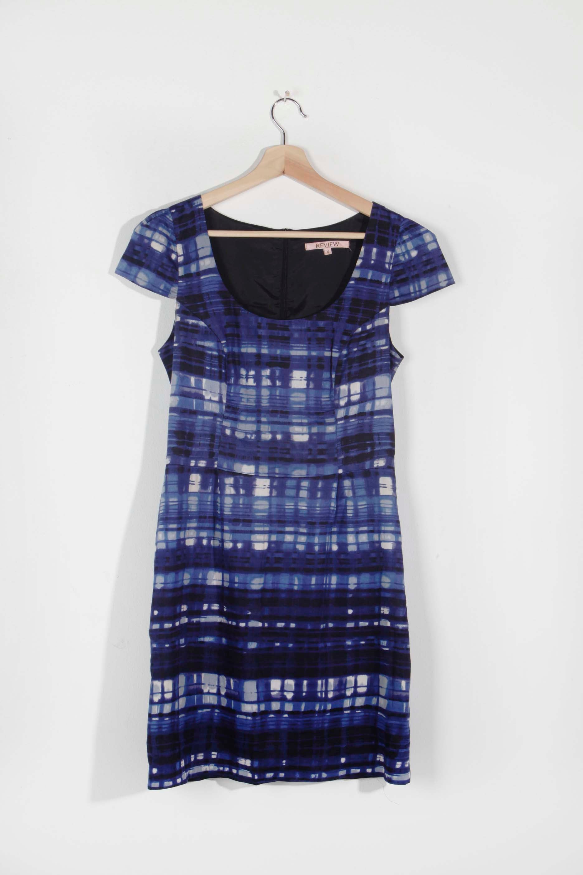 Blue Printed Shift Dress (Eu38)