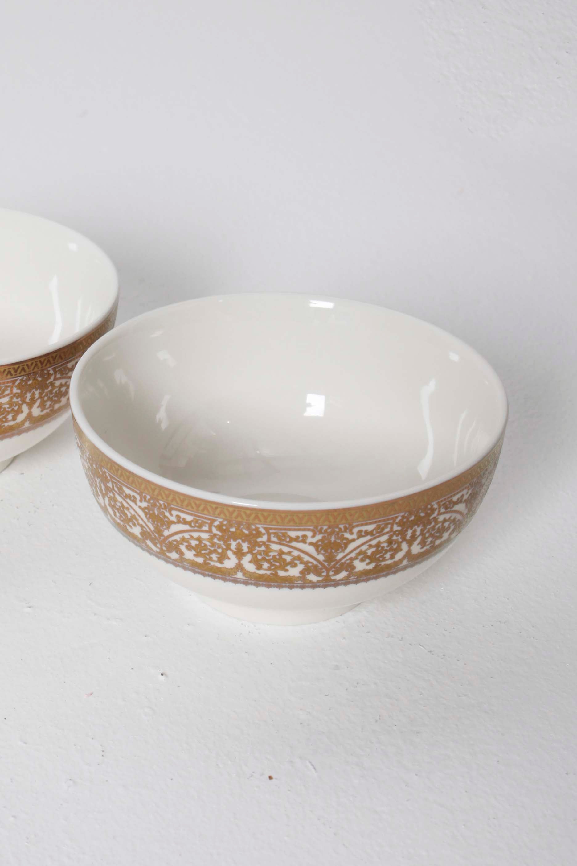 Gold and white china bowls (set of 6)